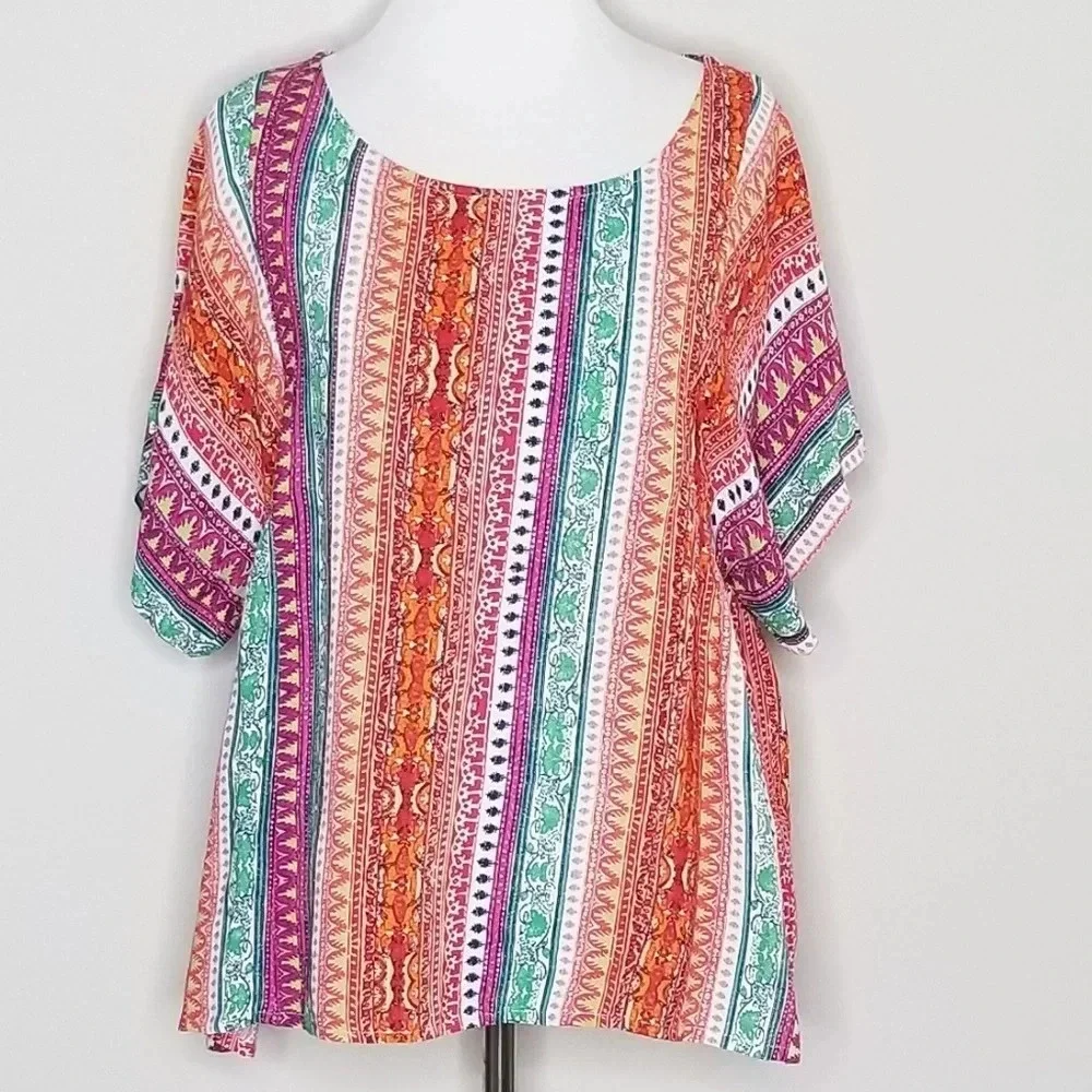 Anthropologie Maeve Milla Printed Tribal Top S - Picture 2 of 8